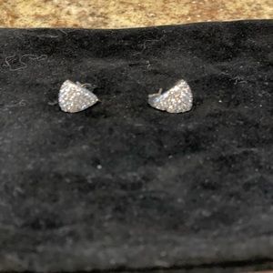 Pavé Cubic Zirconia Huggie Hoop Earrings